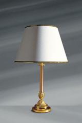 Restoration style table lamp in gold. Lucien Gau. 