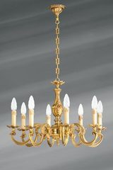 Lustre bronze Louis XV huit lumières. Lucien Gau. Lustre bronze Louis XV huit lumières. Lucien Gau.