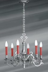 Lustre étain Louis XIII six lumières. Lucien Gau. Lustre étain Louis XIII six lumières. Lucien Gau.