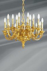 Lustre Louis XVI en bronze doré, vingt lumières. Lucien Gau. Lustre Louis XVI en bronze doré, vingt lumières. Lucien Gau.