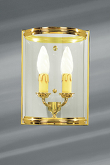 Petite applique de style classique en verre cylindrique et bronze massif. Lucien Gau. Petite applique de style classique en verre cylindrique et bronze massif. Lucien Gau.