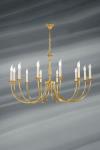 Sologne lustre chandelier en laiton doré. Lucien Gau. 