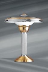 Gold and silver Art Deco table lamp. Lucien Gau. 