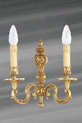 Double wall lamp Louis XV gilt bronze with bobeches. Lucien Gau. 