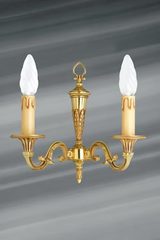 Double light wall lamp, solid bronze, Louis XVI style, old gold patina. Lucien Gau. 