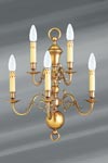  Dutch style sconce in brass with five lights. Lucien Gau. 