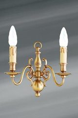 Dutch style sconce two lights in brass. Lucien Gau. 