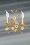 2-light gold-plated wall lamp. Lucien Gau. 