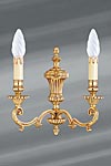 Golden Louis XIV fluted sconce two lights. Lucien Gau. 