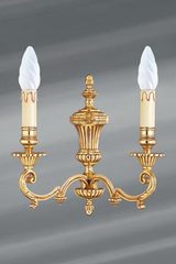 Golden Louis XIV fluted sconce two lights. Lucien Gau. Golden Louis XIV fluted sconce two lights. Lucien Gau.