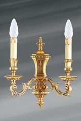 Golden Louis XIV wall lamp with two lights. Lucien Gau. Golden Louis XIV wall lamp with two lights. Lucien Gau.