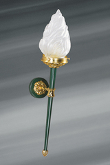 Wall lamp in solid bronze, gold and green, Directoire style. Lucien Gau. Wall lamp in solid bronze, gold and green, Directoire style. Lucien Gau.