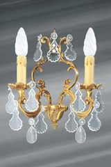 Wall lamp with trimmings in bohemian crystal. Lucien Gau. Wall lamp with trimmings in bohemian crystal. Lucien Gau.