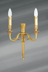 Wall lamp with two candlesticks, Louis XVI, solid bronze. Lucien Gau. 
