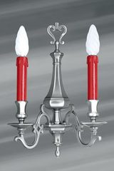 Louis XIII two-light pewter sconce. Lucien Gau. Louis XIII two-light pewter sconce. Lucien Gau.