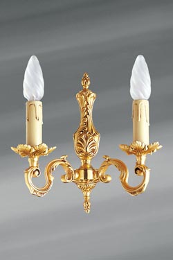 Louis XV bronze wall lamp two lights. Lucien Gau. 