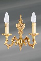 Louis XV gilded bronze double wall lamp. Lucien Gau. 