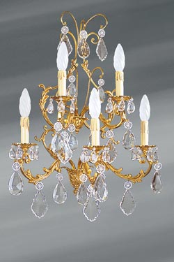 Louis XV gilt bronze wall lamp with five lights. Lucien Gau. 