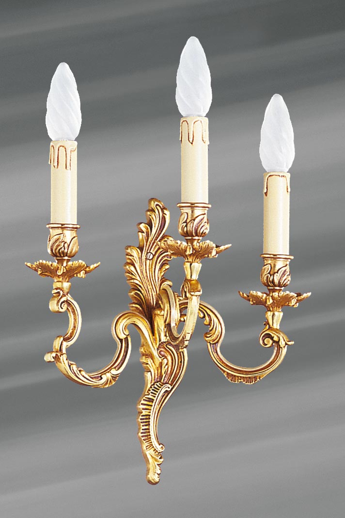  Louis XV old gold wall sconce three candlesticks. Lucien Gau. 