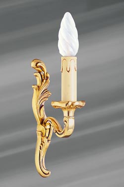 Louis XV single wall sconce golden bronze. Lucien Gau. 