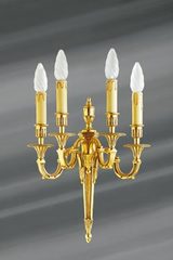 Louis XVI wall lamp, patinated bronze old gold, four candlesticks. Lucien Gau. Louis XVI wall lamp, patinated bronze old gold, four candlesticks. Lucien Gau.