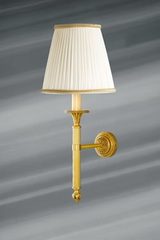 Louis XVI sconce, patinated bronze old gold, simple candlestick. Lucien Gau. 