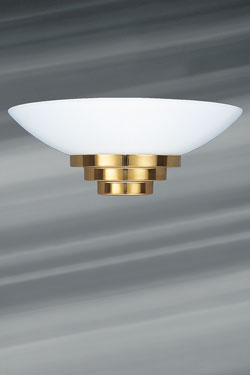 Maya geometric gold and white opal sconce. Lucien Gau. 