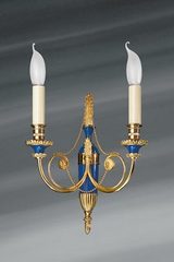 Wall sconce with two candlesticks, Directoire style, in solid bronze. Lucien Gau. 