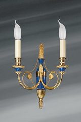 Wall sconce with two candlesticks, Directoire style, in solid bronze. Lucien Gau. Wall sconce with two candlesticks, Directoire style, in solid bronze. Lucien Gau.