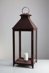 Very large rusted iron candle lantern La Turbie. Lum’Art. Very large rusted iron candle lantern La Turbie. Lum’Art.