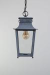 Outdoor lantern suspension in old zinc Cluny. Lum’Art. 