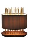 Lampe Soho Oval en soie, bronze et palissandre. Luminara. 