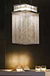 Suspension perles inox carrée Shine Chain Wine Bar. Luminara. 