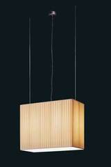 Suspension rectangulaire en soie plissée ivoire 55cm. Luminara. Suspension rectangulaire en soie plissée ivoire 55cm. Luminara.