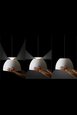 Bossa round pendant lamp metal lacquered matt black. Lumini. 