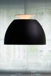 Super Bossa round pendant lamp metal lacquered matt black. Lumini. 