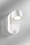 Spot sans fil orientable en métal blanc Akku. Lupia Licht. 