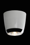 Boogie Sofito ceiling lamp in white metal and chrome. Luz Difusion. 