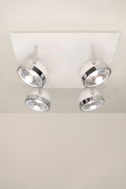 Boogie ceiling light 4 spots retro nickel. Luz Difusion. 