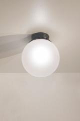 Pop retro glass ball ceiling light white satin. Luz Difusion. 