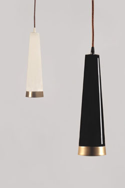 Loki white and gold pendant lamp. Luz Difusion. 