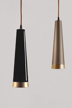 Loki black and gold matt aluminium pendant lamp. Luz Difusion. 