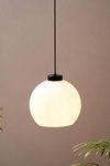 Black metal wall lamp with opal glass ball Succursal. Luz Difusion. 