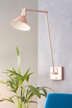 Factory 2 copper wall light, 2 articulated arms . Luz Difusion. 