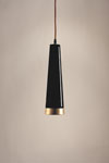 Loki black and gold matt aluminium pendant lamp. Luz Difusion. 