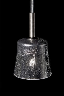 Mauro S1 pendant lamp small model in decorated glass. Luz Difusion. 