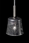 Mauro S1 pendant lamp small model in decorated glass. Luz Difusion. 