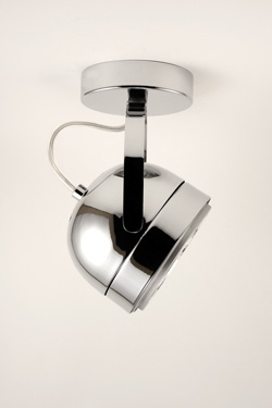 Boogie spotlight in chrome-plated metal, round, retro style. Luz Difusion. 