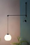 Black metal wall lamp with opal glass ball Succursal. Luz Difusion. 