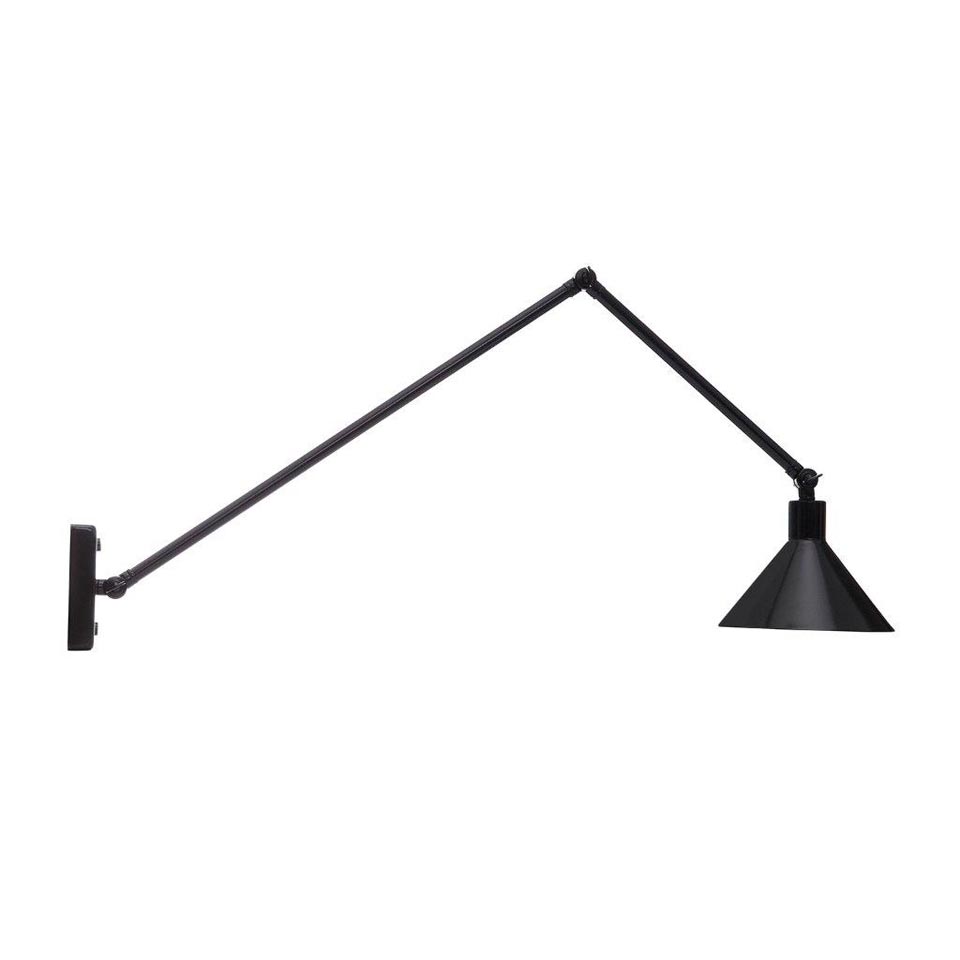 Factory 2 wall light 2 articulated black arms . Luz Difusion. 